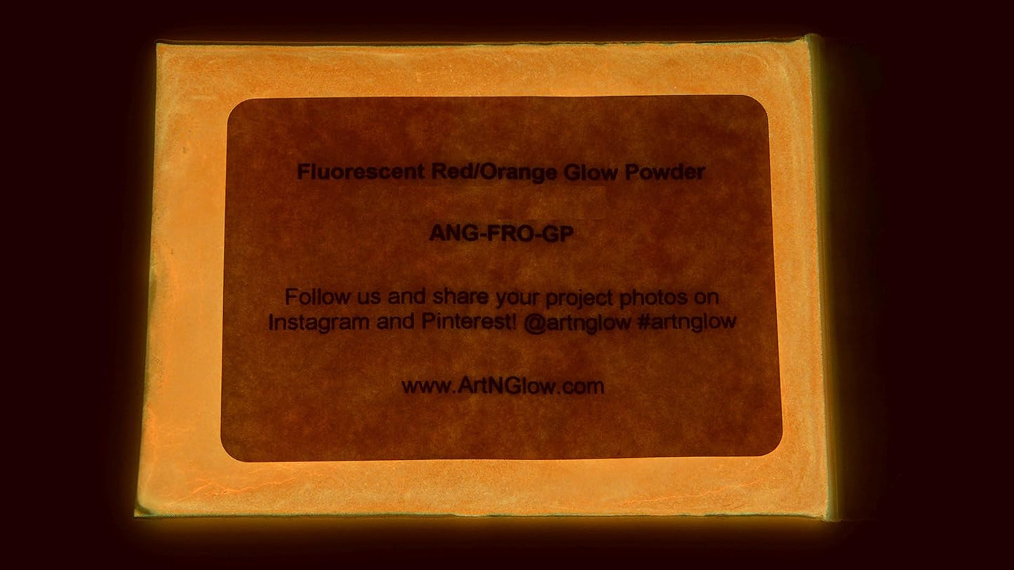 Glow in The Dark Pigment Powder - Neutral and Fluorescent Color for Art Painting, Fine Art, Nail Art Paint, and DIY Crafts - Long Lasting 10+ Color Options - Fluorescent Red - (8 Ounce)