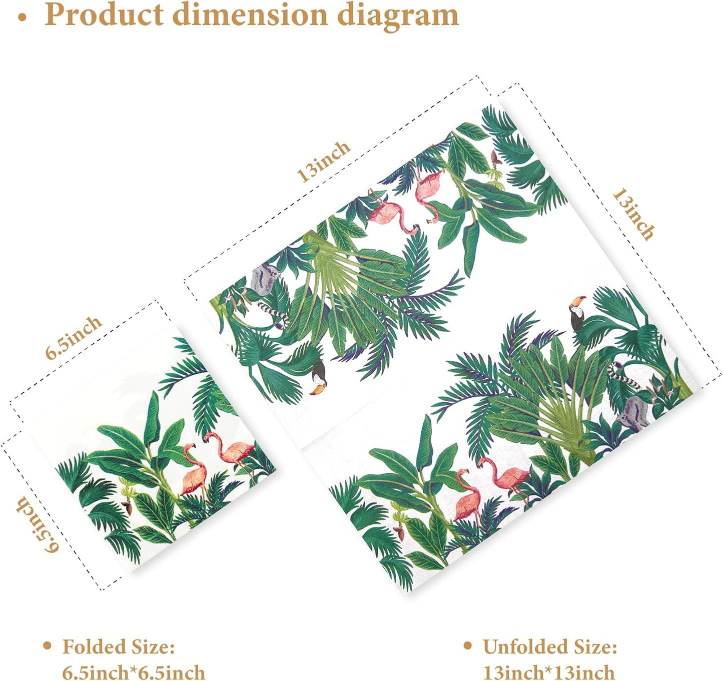 80-Pack Napkins Disposable Paper Towel Cocktail Dinner Party Decoration, White Flamingo