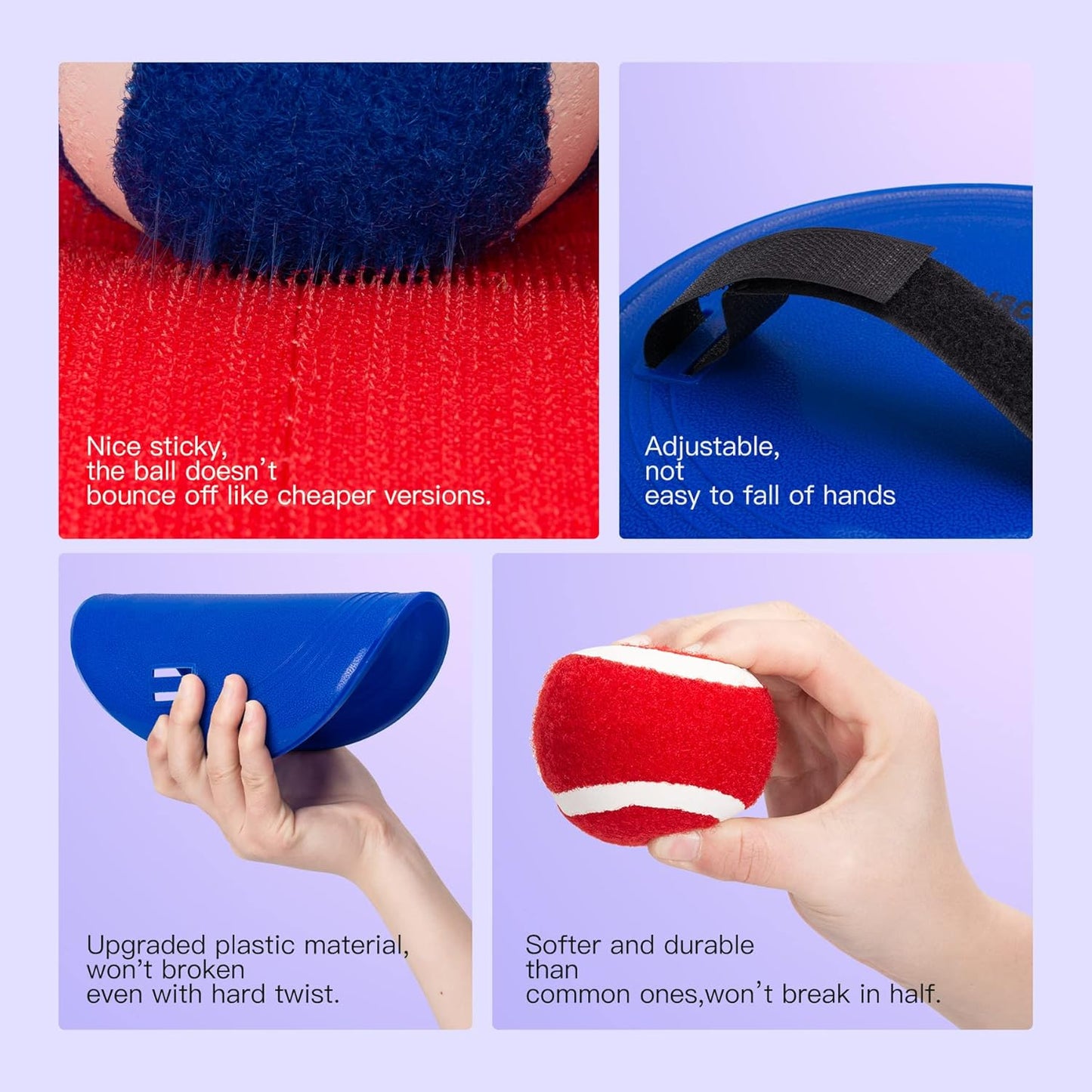 EVERICH Upgraded Toss and Catch Ball Game Set - Indoor and Outdoor Games for Kids 3-12, Beach Sand Pool Water Toy Includes 2 Paddles 2 Sticky Balls, Great Birthday Easter Gifts for Boys Girls