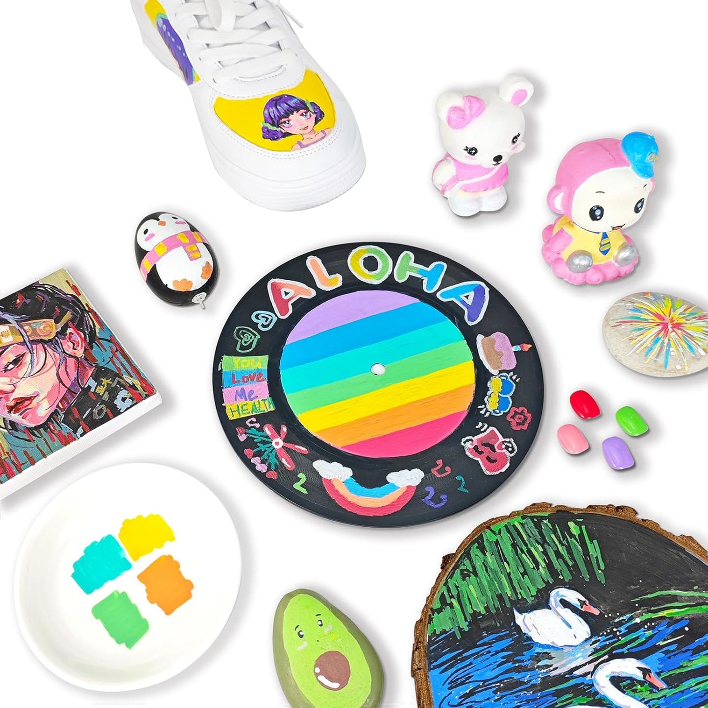 Guangna 120 Colors Acrylic Paint Markers, Dual Tip Paint Markers Pens Set with Soft Brush Tip, Multifunctional Fine Tip Markers for Wood,Canvas, Rock Painting,Glass,Diy Crafts Art Supplies, Waterproof