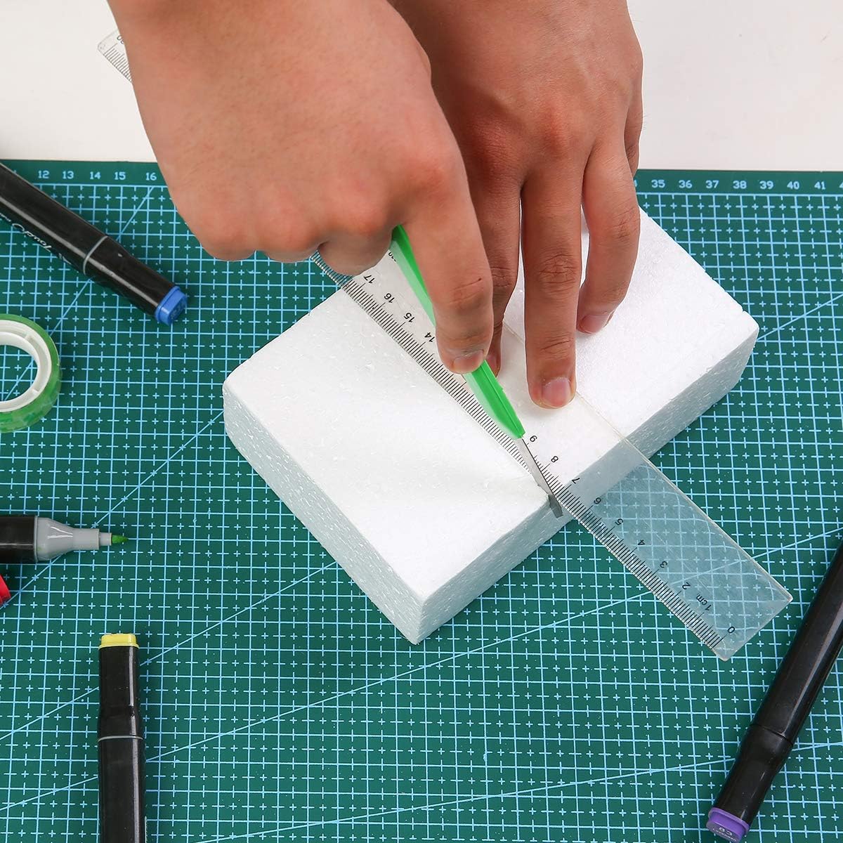 Crafare 8 Pack Craft Foam Blocks 6X4X2in Polystyrene Brick Rectangle for Arts School Projects Sculptures Floral Arrangements Modeling and Centerpieces