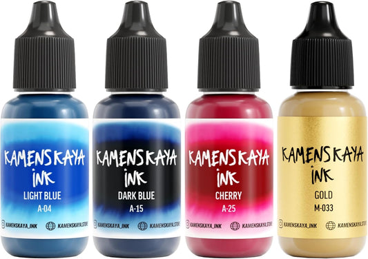 Alcohol Ink Set #2: Matched Color Combination of Alcohol Inks, 4 pcs. 0.51 fl oz (15 ml) Each