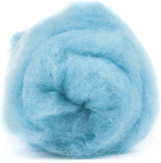 Desert Breeze Distributing Maori Wool Carded Batting, 100% Natural New Zealand Wool Made by DHG in Italy for Needle Felting, 3.5 OZ, 27 Micron, Color Water Blue