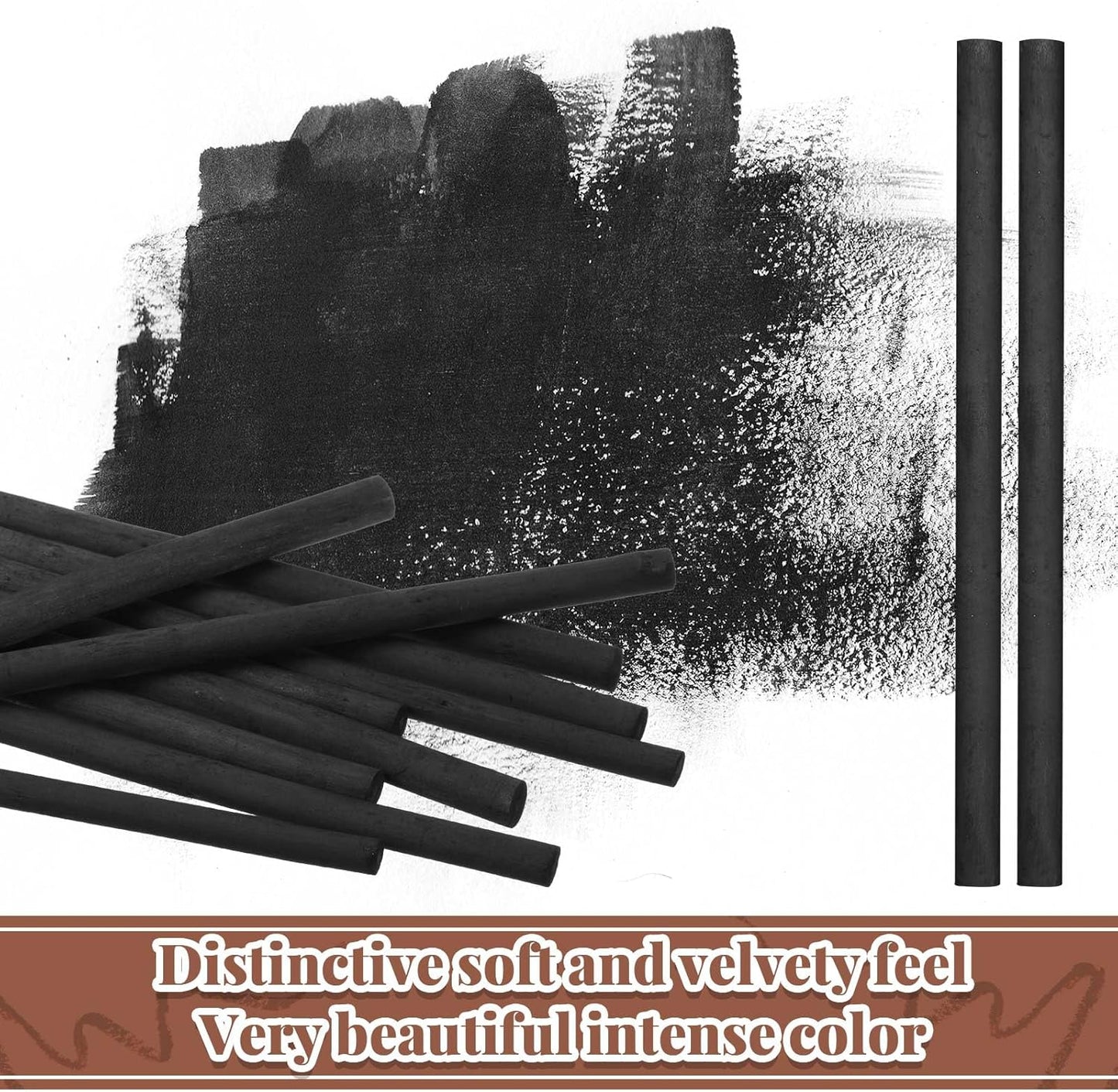Gueevin 25 Pcs Willow Charcoal Sticks, Willow Charcoal, Artists, Beginners, Students, Perfect for Sketching, Drawing, Shading, and Fine Art Christmas Gifts for Art (2-4mm)