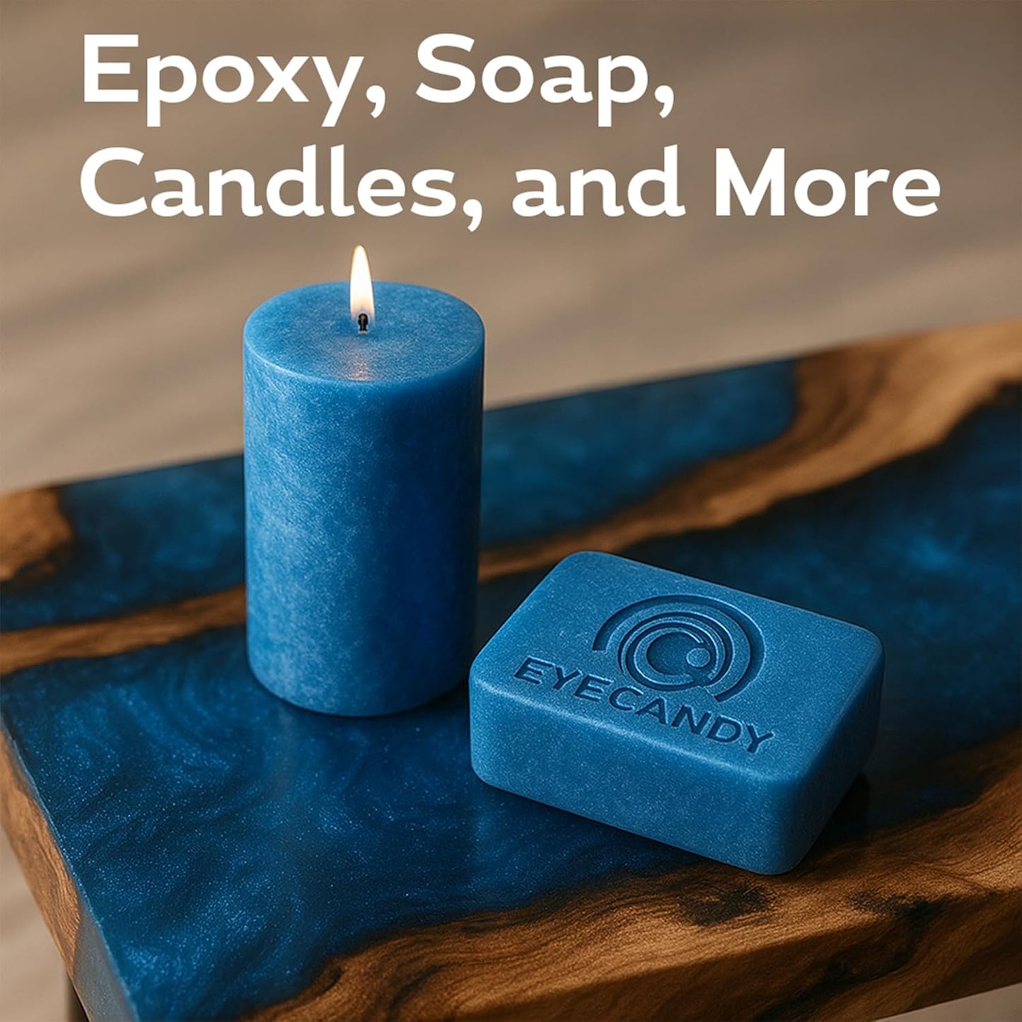 Eye Candy Pigments Premium Blue Mica Powder - Blueblood (50gr) - for Epoxy, Resin, Soap, Paint, Woodworking, Acrylic Pouring, Bath Bombs, Fishing Lures - DIY Arts and Crafts Additive