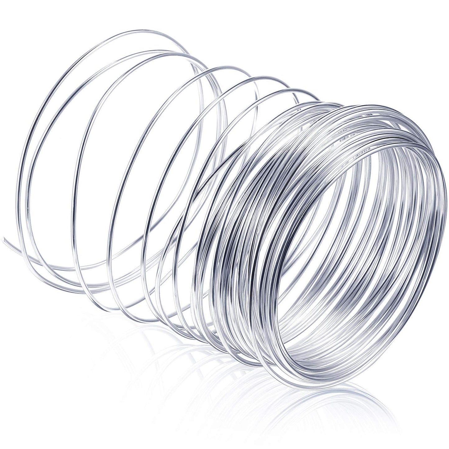 TecUnite Aluminum Craft Wire for Sculpting Bendable Metal Beading Wire for DIY Jewelry Making (1 Roll,Silver,30.4 m x 1 mm)