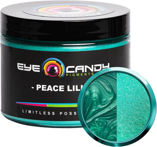 Eye Candy Pigments Premium Green Mica Powder - Peace Lilly (50gr) - for Epoxy, Resin, Soap, Paint, Woodworking, Acrylic Pouring, Bath Bombs, Fishing Lures - DIY Arts and Crafts Additive
