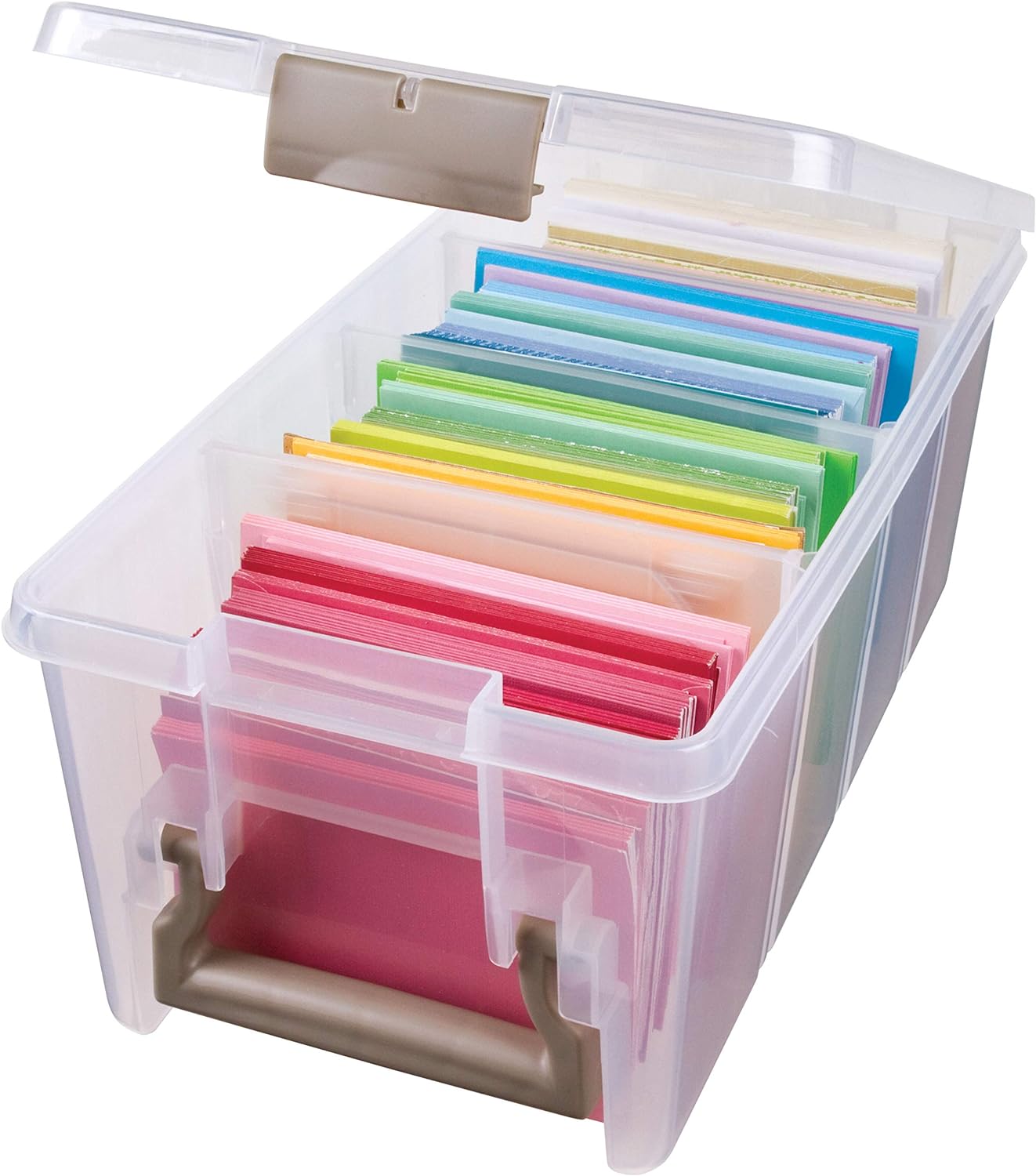 ArtBin Semi Satchel Portable Craft Organizer with 3 Dividers - Clear Plastic Storage Case for Art & Craft Supplies