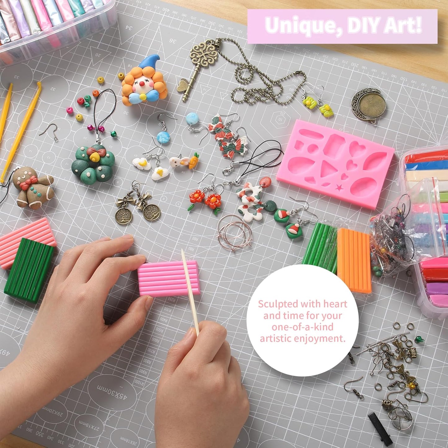 Polymer Clay 85 Colors, Modeling Clay for Kids, Oven Bake Molding Clay Kit,DIY Starter Kits with Sculpting Tools and Accessories, Art and Craft Gifts for Kids and Adults.