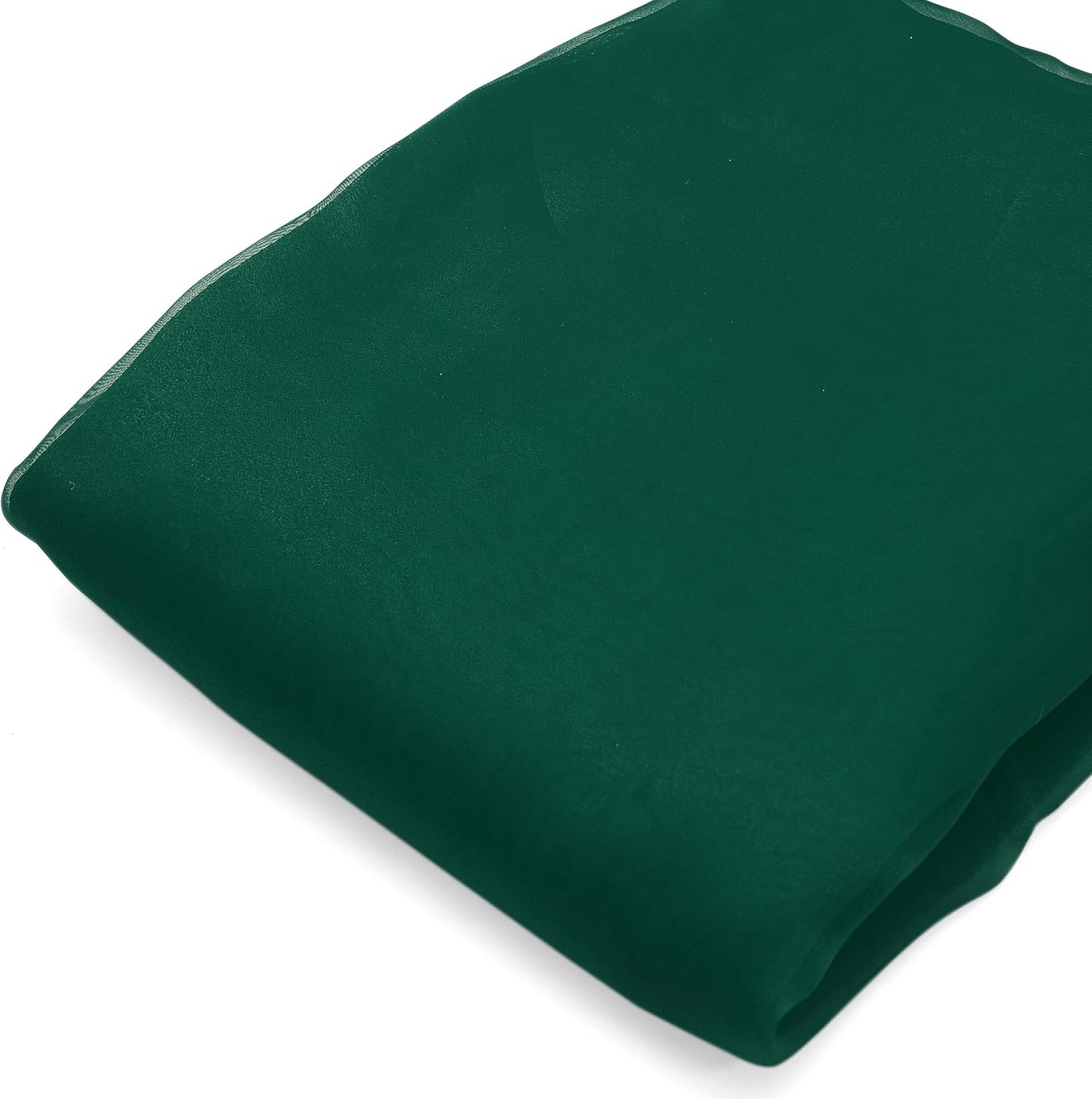 Organza Fabric 5 Yard Bridal Solid Sheer Organza Fabric Bolt for Wedding Dress, Fashion, Crafts, Decorations Silky Shiny Organza 44" - (5 Yard, Hunter Green)