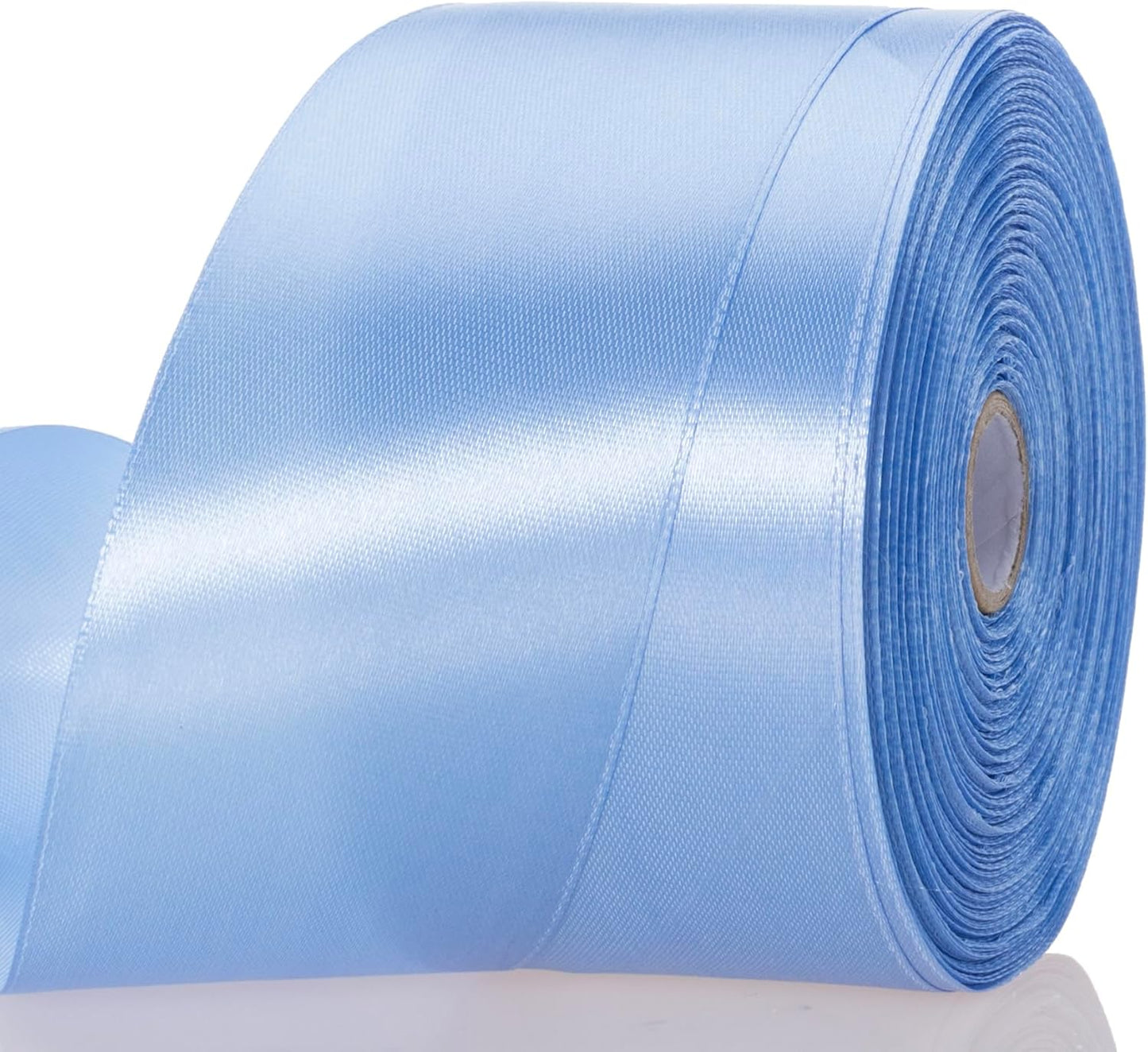 2 Inch Sky Blue Solid Satin Ribbon, 50 Yards Craft Fabric Ribbon for Gift Wrapping Floral Bouquets Wedding Party Decoration