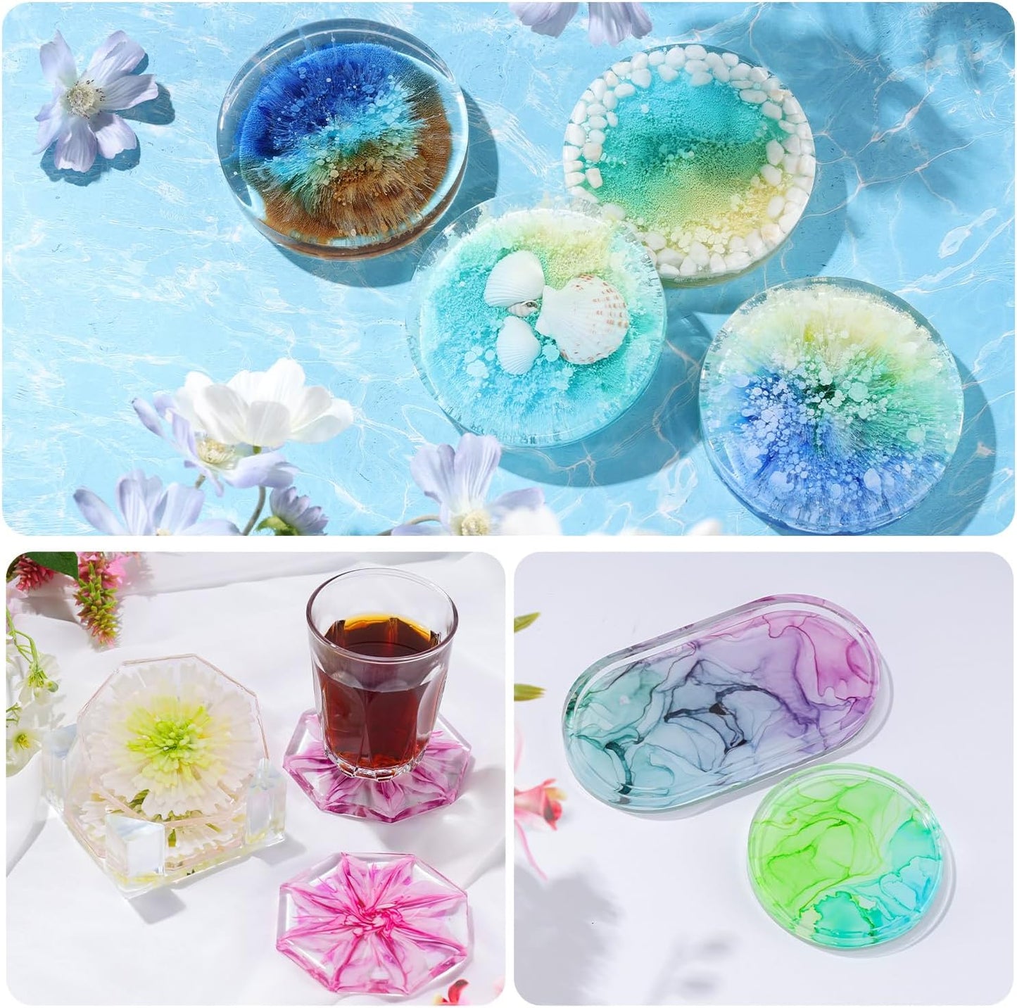 Alcohol Ink Set Epoxy Resin Dye- LET'S RESIN Vibrant Colors Alcohol Ink for Epoxy Resin, Concentrated Alcohol Based Resin Ink for Tumblers,Epoxy Resin Molds,Alcohol Inks Art (Each 0.35oz x 18 Bottle)