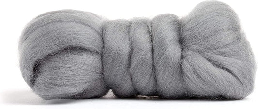 Revolution Fibers Merino Wool Roving | Premium Combed Wool Top | 22 Micron, Perfect for Felting Projects, Spinning, Wall Hangings and Tapestry (Ash)