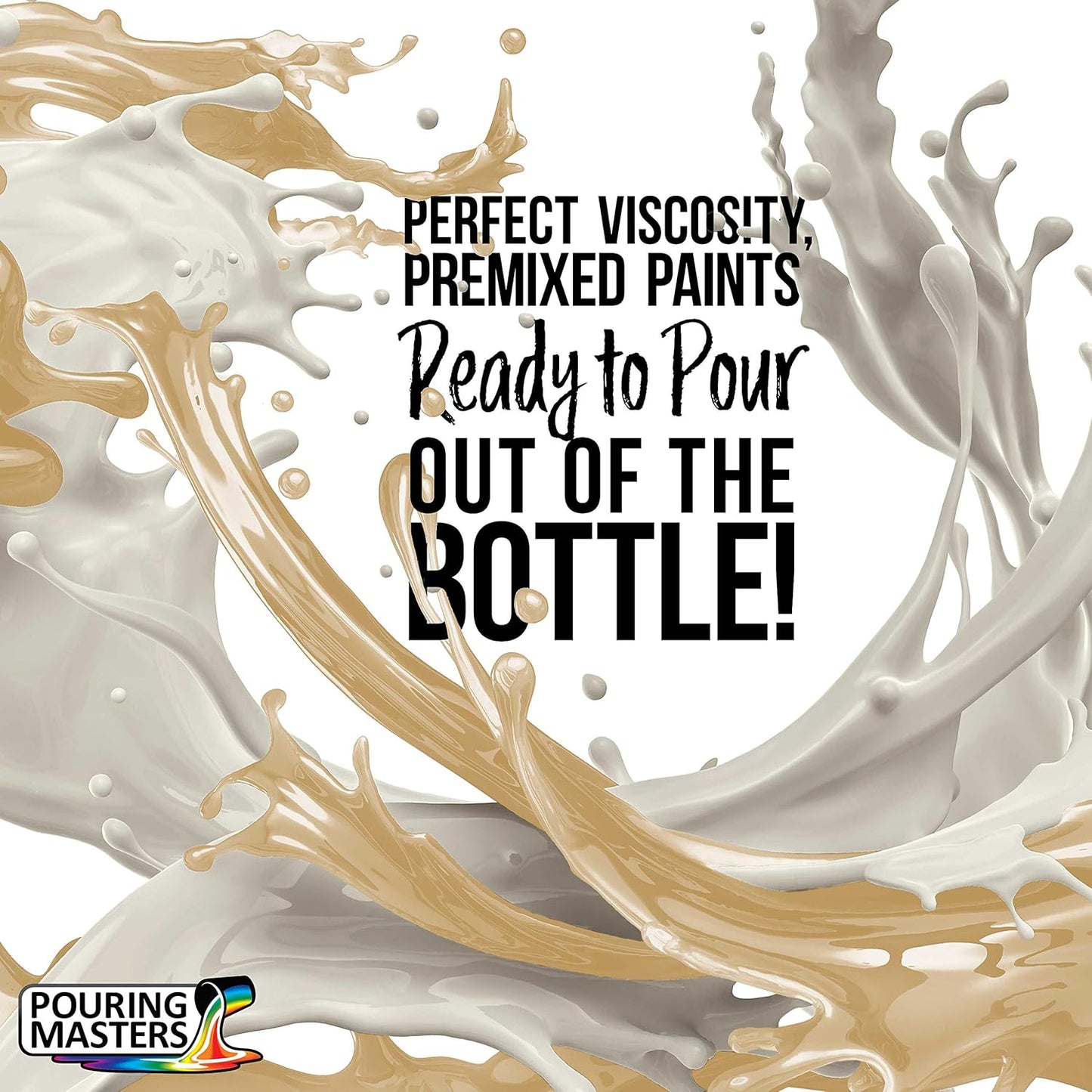 POURING MASTERS Desert Sand Acrylic Ready to Pour Pouring Paint - Premium 64-Ounce Pre-Mixed Water-Based - for Canvas, Wood, Paper, Crafts, Tile, Rocks and More