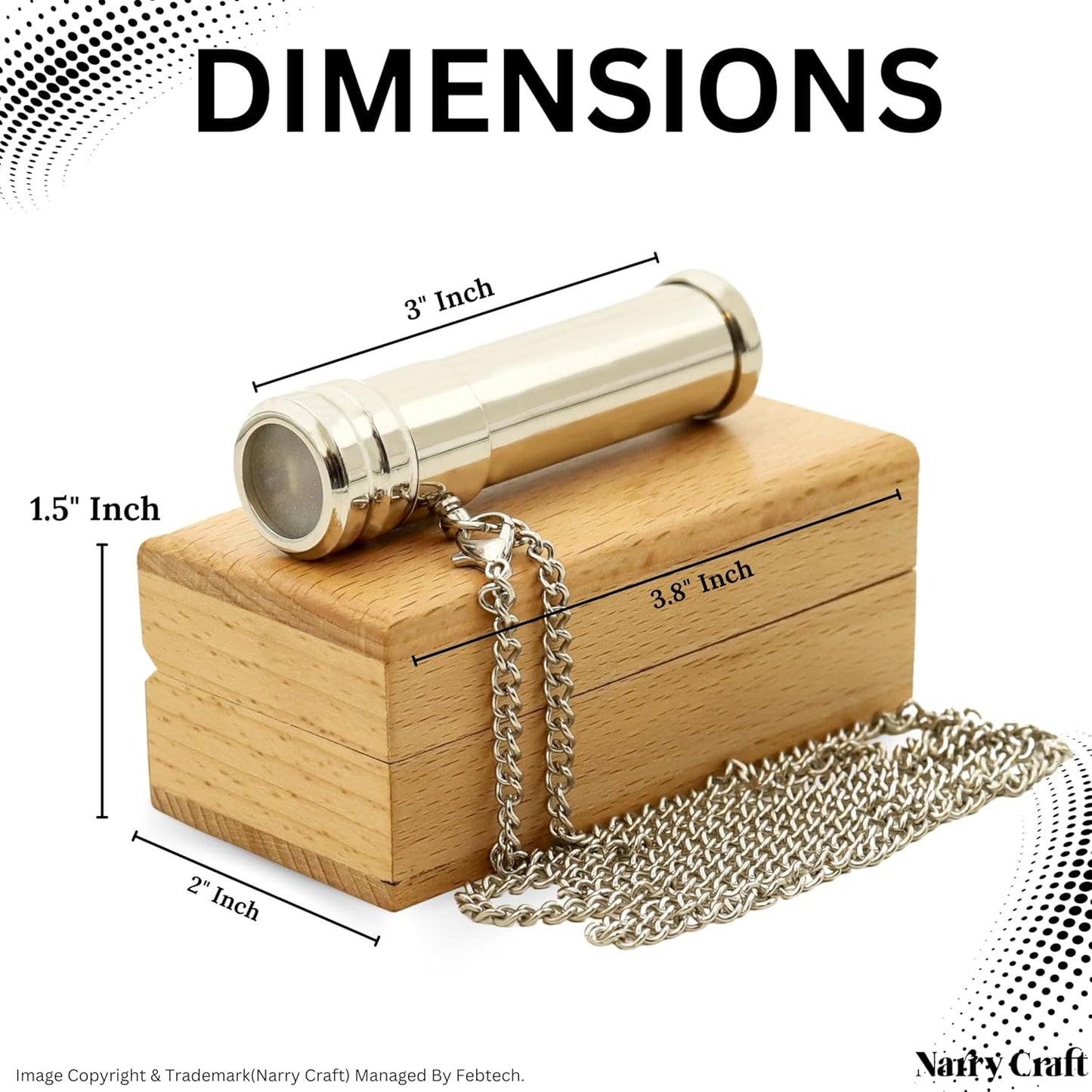 Brass Kaleidoscope with Wooden Box | Handcrafted Vintage Kaleidoscope with Optical Glass Lens & Wooden Storage Box – Collectible Gift for Kids & Adults Last Minute (Vintage/Brass, Small)