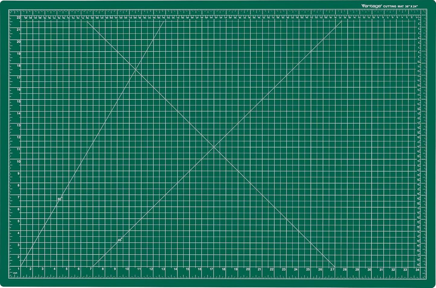 Dahle Vantage 10473 Premium Self-Healing Cutting Mat, 24"x36", 1/2" Grid, 5 Layers for Max Healing, Perfect for Crafts & Sewing, Green