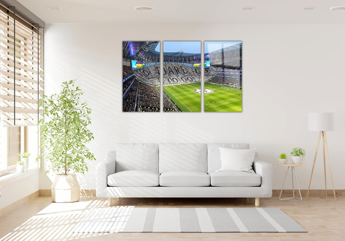 SpiritualHands Tottenham Hotspur Stadium Tempered Glass Wall Art Painting for Living Room, Tempered Glass Modern Prints Decor, Large Vivid Color Panel for Bedroom, Kitchen, or Office