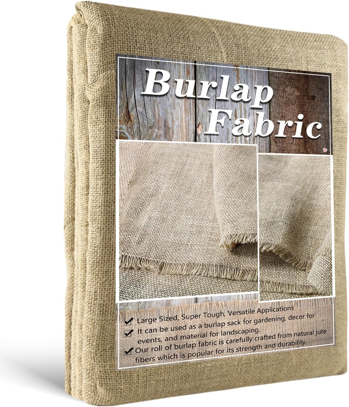 Burlap Fabric Roll, 40" x 24 Feet Burlap Garden Fabric Natural Jute for Decorations, Crafts, Weddings, Table Runner, Landscaping, Plants & Tree Covering