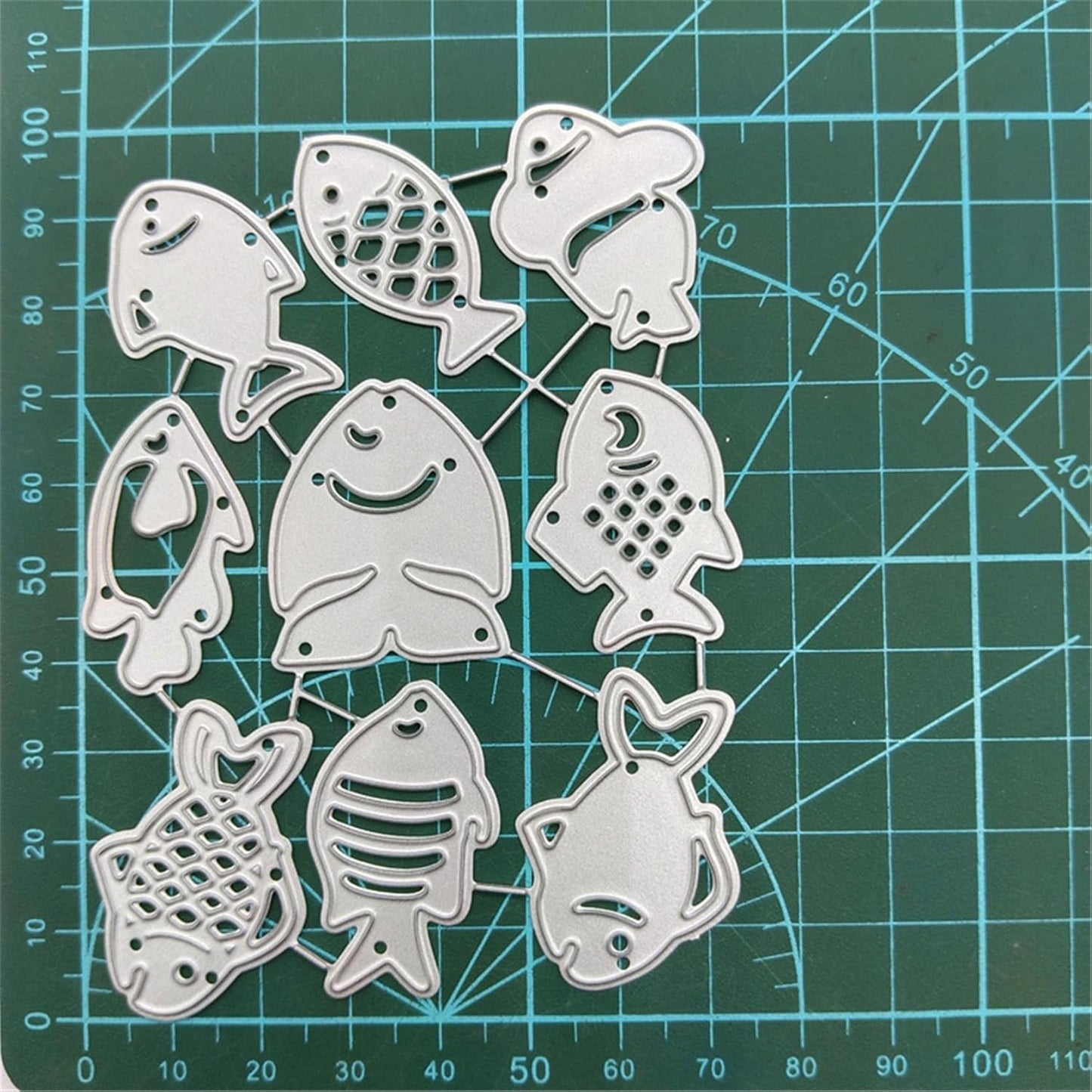 Cutting Dies Metal Stencils Scrapbooking Tools DIY Embossing Template for Paper Card Making Album Arts Crafts Supplies (9 Mini goldfish-10.3x7.4cm)