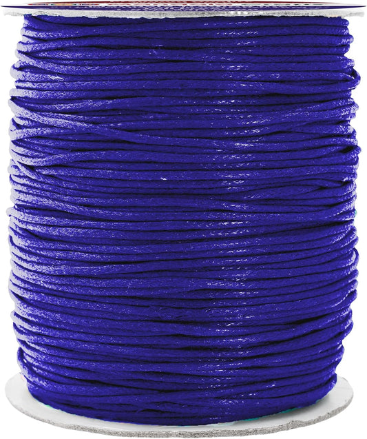 Mandala Crafts 1.5mm 109 Yards Dark Indigo Cotton Waxed Cord for Jewelry Making Bracelet Cord Waxed String - Beading String Thread Jewelry Cords for Necklaces String