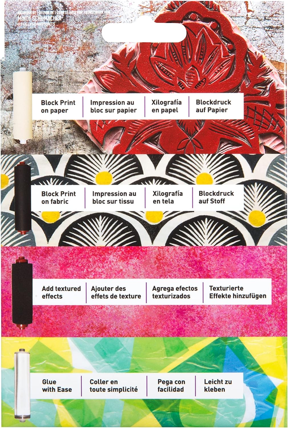 Speedball Pop-in 4" Roller Brayer Kit, Foam, Rubber, Hard Rubber & Acrylic