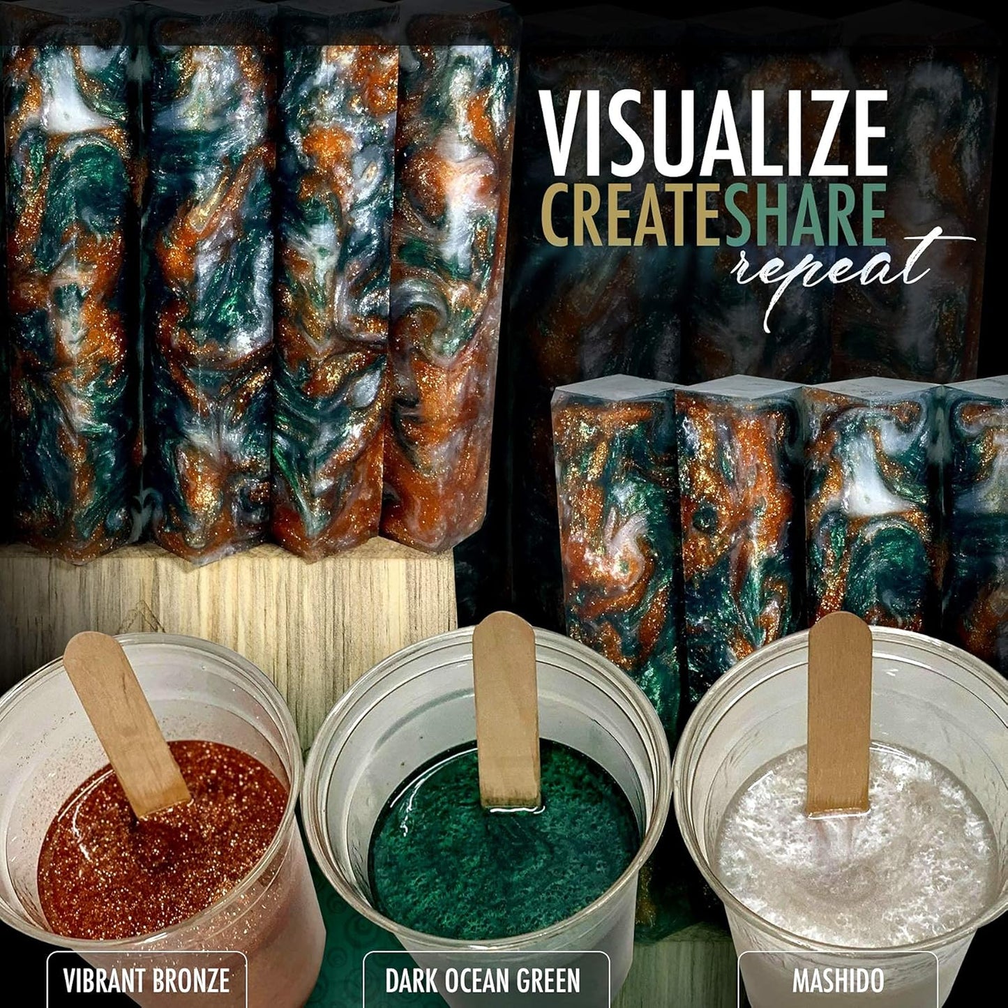 Eye Candy Pigments Premium White Mica Powder - Mashido (25gr) - for Epoxy, Resin, Soap, Paint, Woodworking, Acrylic Pouring, Bath Bombs, Fishing Lures - DIY Arts and Crafts Additive