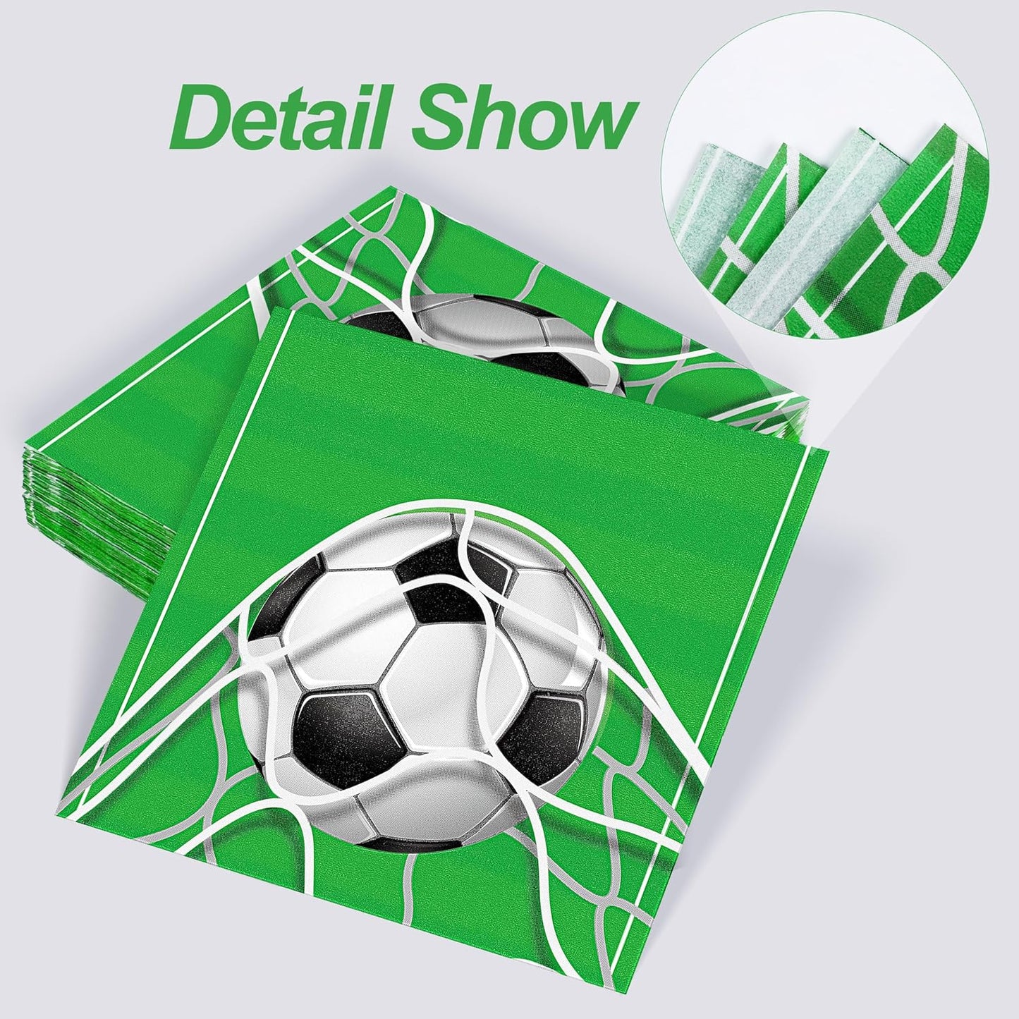 Aodaer 48 Pieces Soccer Paper Napkins Disposable Football Party Napkins Sports Ball Napkins Soccer Cocktail Dinner Napkin Set 13" x 13" Unfolded Football Tableware Napkins for Sports Party Supplies