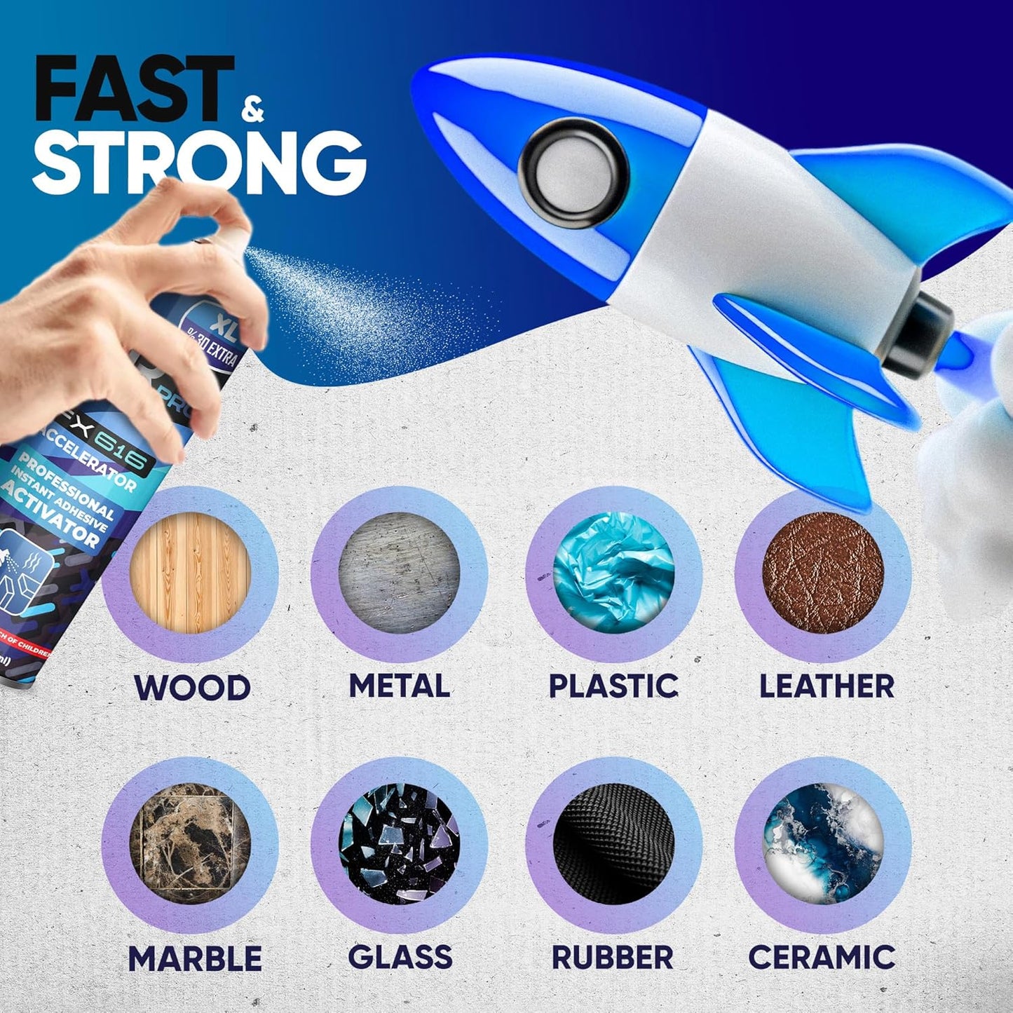 CA Glue Activator Spray (2x16.9 oz) – Super Glue Accelerator for Instant Bonding | Fast-Drying Cyanoacrylate Activator for Woodworking, Plastic, Metal, 3D Printing, Guitar, DIY, and Repairs