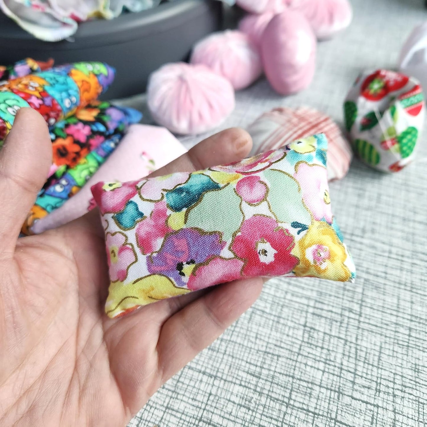 Emery Pincushion for Sewing - Filled with Abrasive Emery Sand - Handmade in USA (Retro Girl Sew Over It)