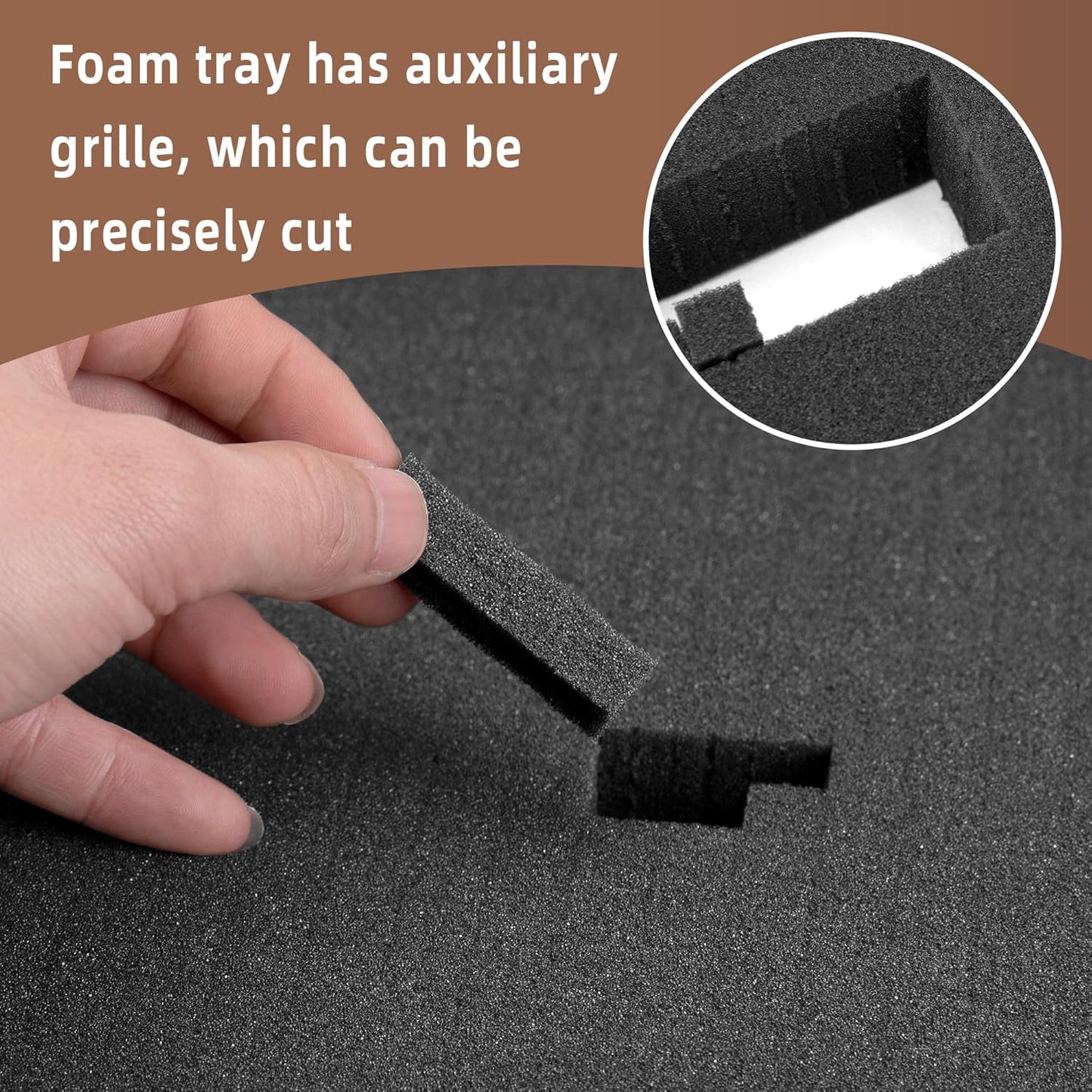 DECOHS 4 Pcs Pick and Pluck Foam Insert - 12 x 12 x 2 Inch Pre Cube Sheet Foam with Bottom Use for Board Game Box Cases Storage Drawer