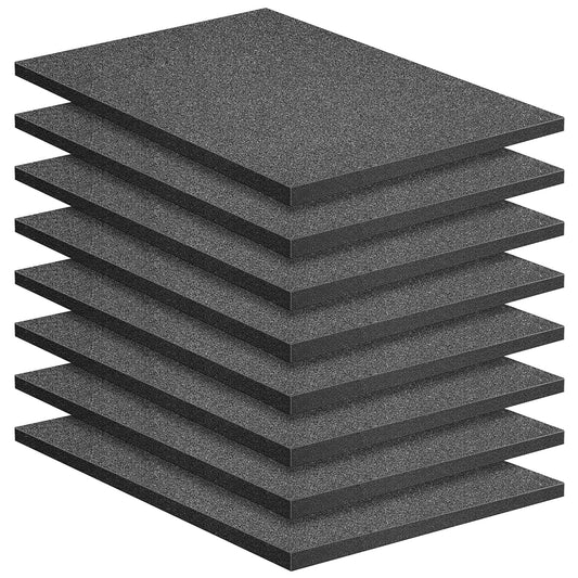 DECOHS 8 Pcs Polyurethane Foam Sheet- 16 x 12 x 1 Inch Cuttable Foam Inserts for Cases- Packing Foam Pads for Toolbox Camera Storage and Crafts