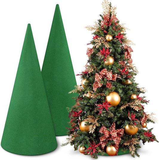 Max Shape Floral Foam Tree Cones for Christmas DIY Crafts, Large Size 12.5 x 3.9 Inche Green,Wet Floral Foam Flower Arrangement Kits for Xmas Party Decor Wedding,Birthday,PartyTable Decor (Green)