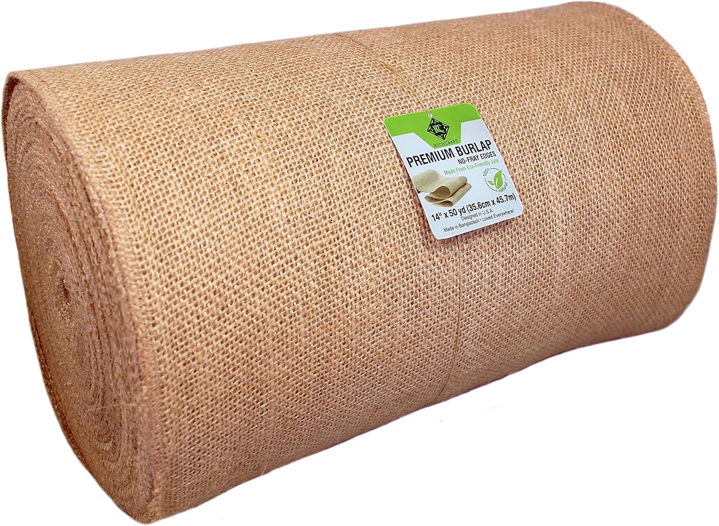 14" x 50yd NO-FRAY Burlap Roll ~ 15 - 25 Table Runners ~ Natural Long Fabric with Finished Edges. Perfect for Weddings, Placemats, Crafts. Decorate Without The Mess!