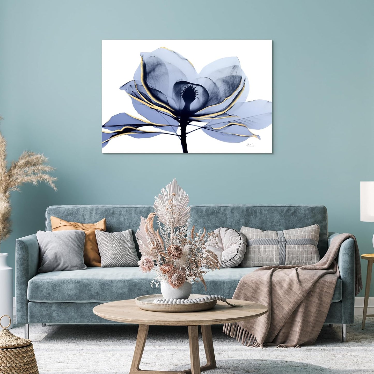 Empire Art Direct Frameless Free Floating Tempered Glass Panel Graphic Wall Art Ready to Hang, 32" x 48", Golden Midnight 2