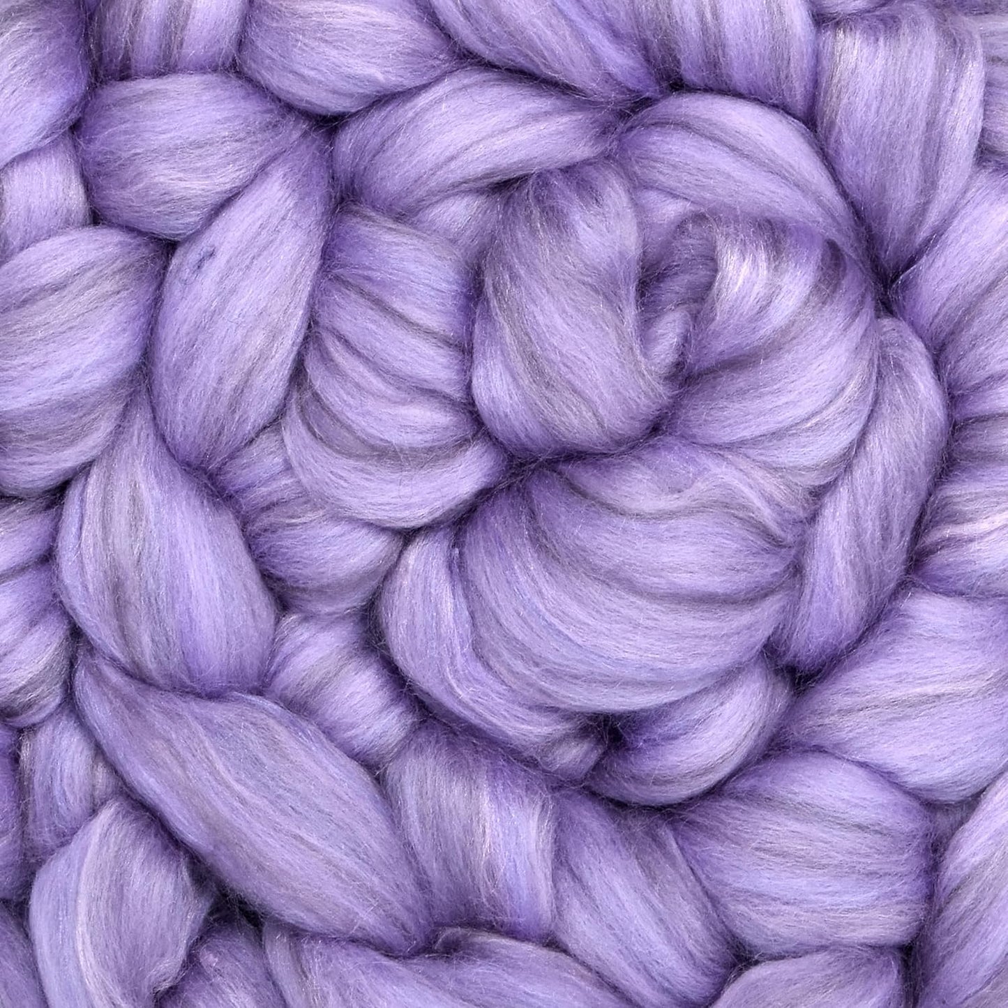 Merino Silk Luxe Tonal Designer Blend. Superfine Merino, Mulberry Silk, Tussah Silk. Top Roving for Spinning or Felting. Lilac Luster 4oz
