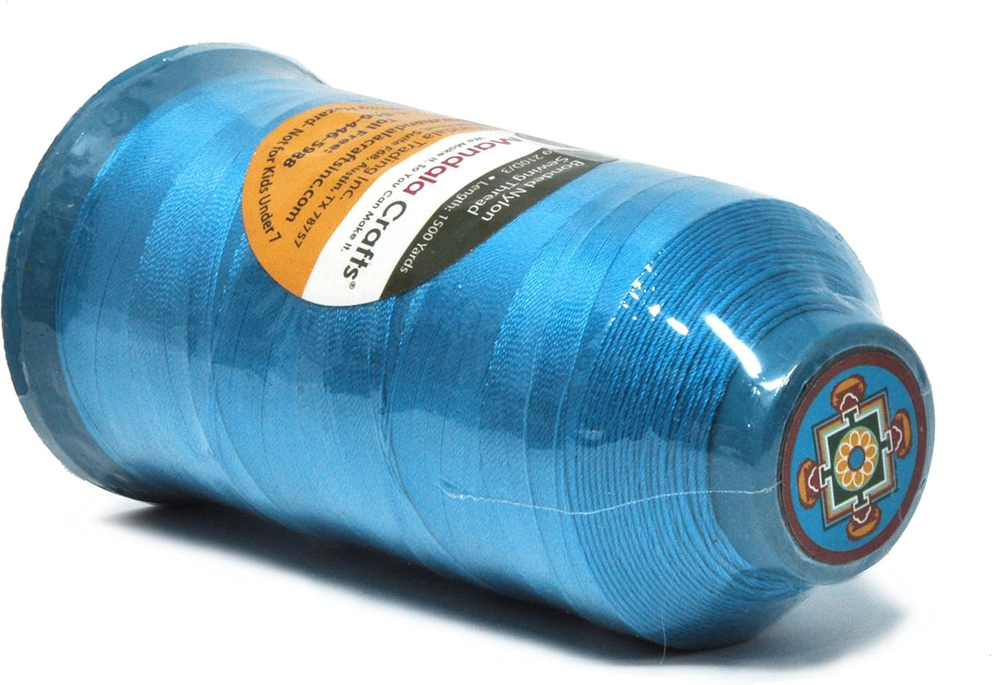 Mandala Crafts Bonded Nylon Thread Sky Blue Heavy Duty Sewing Threads - 1500 YDs Size 69 210D T70 Tex 70 Thread for Leather Jeans Weaving Outdoor Marine Upholstery Threads