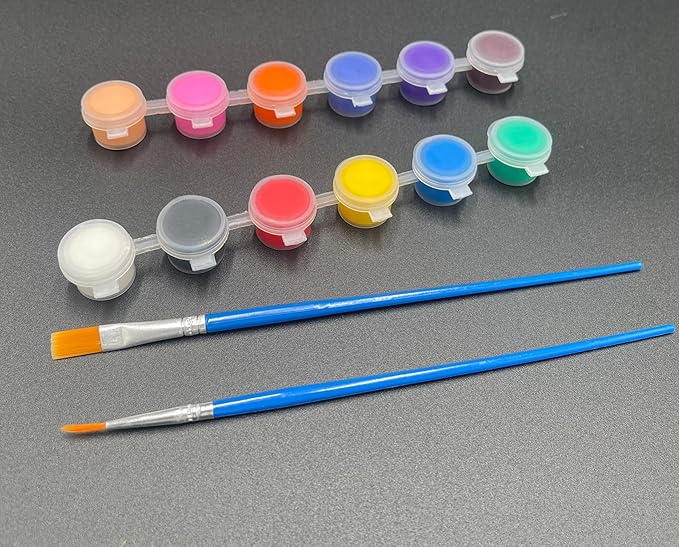 A to Z 3d Printing Create-A-Mon FIRE Premium Paint Kit, Pyryu Monster Model Set, 3 Character Models, 24 Acrylic Paints, 4 Brushes, Arts & Crafts Activity for Family Fun