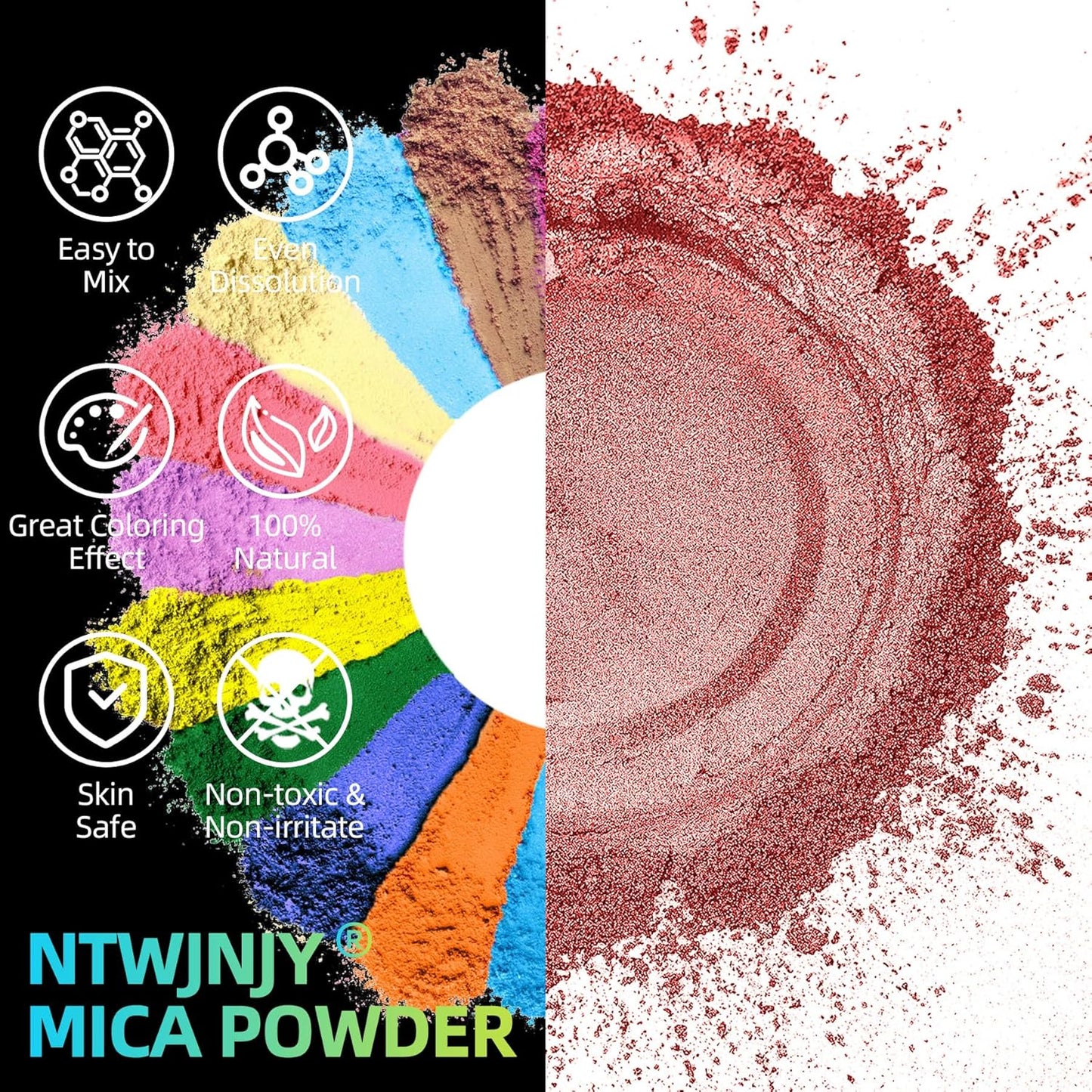 Aristocratic Red Mica Powder, Natural Shimmer Mica Powder for Epoxy Resin/Candle/Soap/Lip Gloss/Slime/Bath Bombs/Quicksand.Car Paint pigments.Candle Dye,Soap Making Dye,Resin dye.(50g/1.7oz)