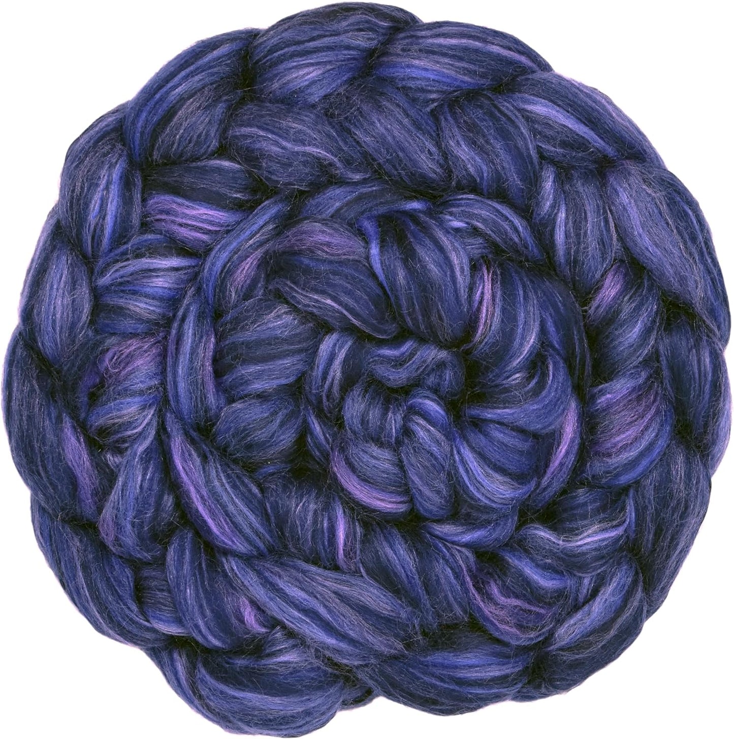 Merino Silk Luxe Tonal Designer Blend. Superfine Merino, Mulberry Silk, Tussah Silk. Top Roving for Spinning or Felting. Twilight Orchid 1oz