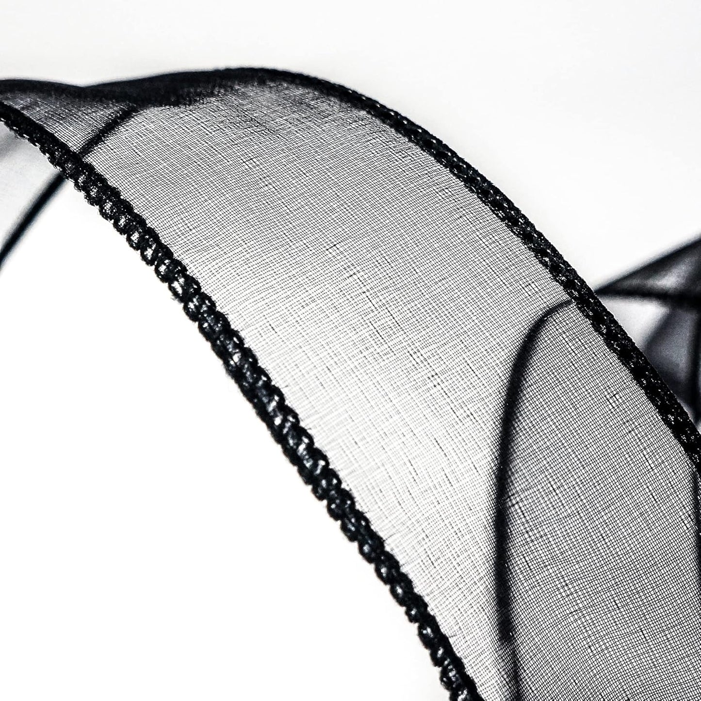 CT CRAFT LLC Sheer Organza Wired Ribbon 1.5" x 50Yards Black for Wedding Chair Bow Flora Bouquet Gift Wrapping Christmas Tree Home Decor Wreath