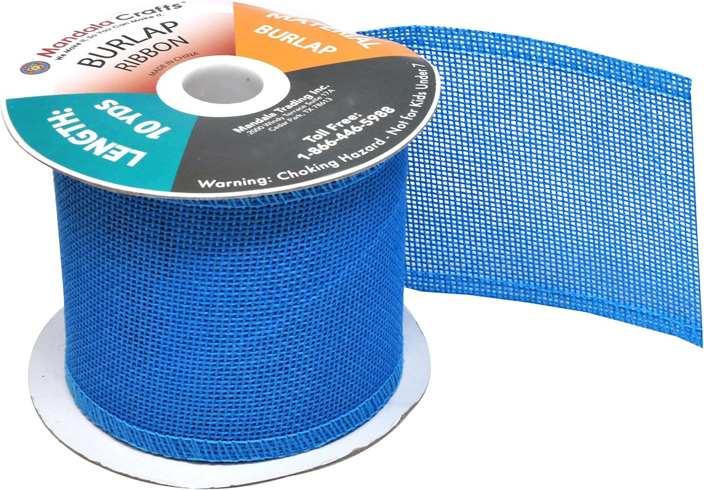 Sky Blue Burlap Ribbon 3 Inch 2 Rolls 20 Yards Unwired Rustic Jute Ribbon for Crafts, Mason Jars, Weddings, Party Decoration; by Mandala Crafts