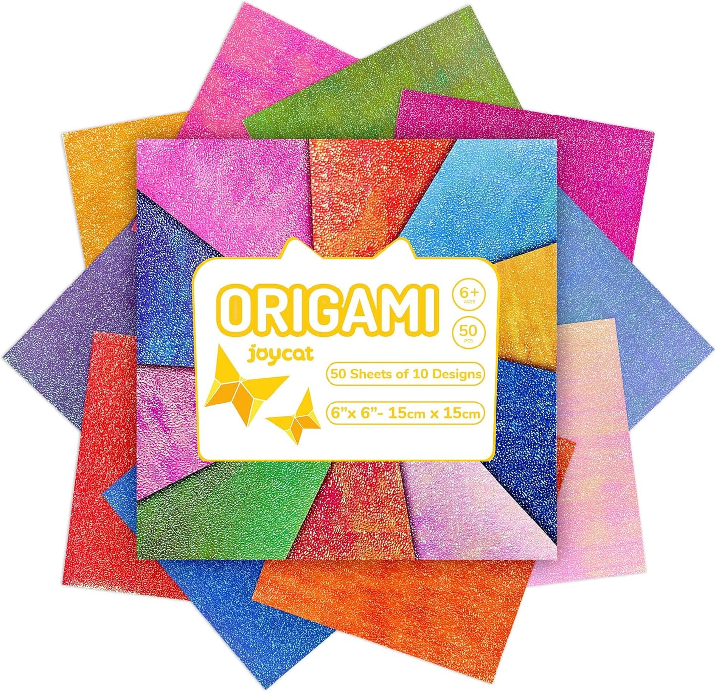 Textured Origami Paper 6x6 Inches - 50 Sheets Durable and tear-resistant with Artistic Patterns - Premium Craft Paper for Beginners & Experts, Ideal for Scrapbooking, Card Making and DIY Crafts