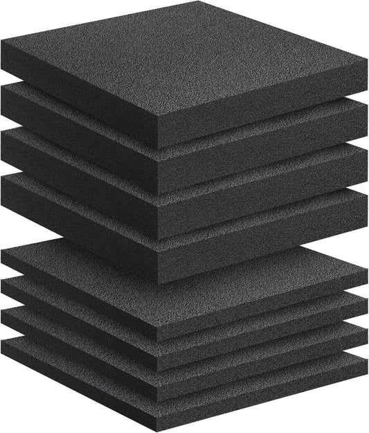 8 Pcs Polyethylene Foam Pads for Packing Foam Sheets 2 Size Cuttable High Density Cushioning Inserts Protective Foam for Packing Cases and Crafts- 12" X 12" X (0.4" and 1")