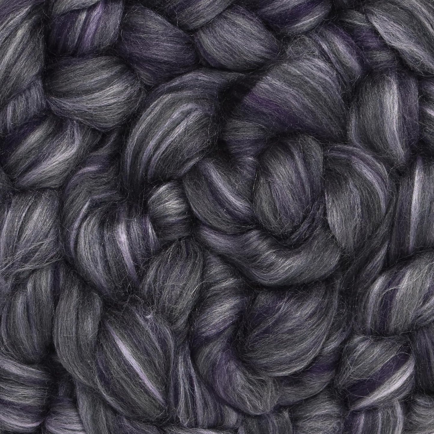 Merino Silk Luxe Tonal Designer Blend. Superfine Merino, Mulberry Silk, Tussah Silk. Top Roving for Spinning or Felting. Twilight 4oz