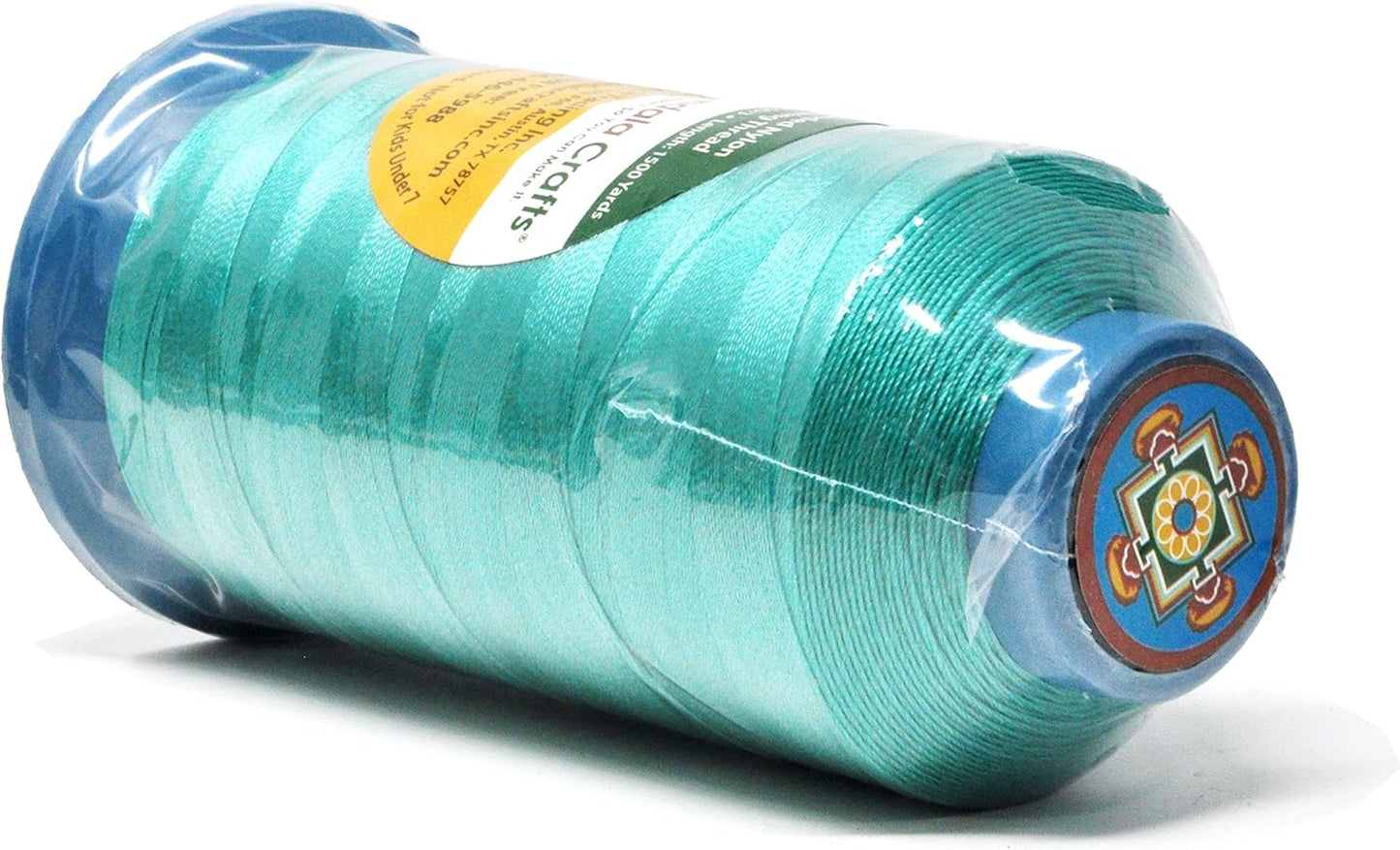 Mandala Crafts Bonded Nylon Thread Turquoise Heavy Duty Sewing Threads - 1500 YDs Size 69 210D T70 Tex 70 Thread for Leather Jeans Weaving Outdoor Marine Upholstery Threads