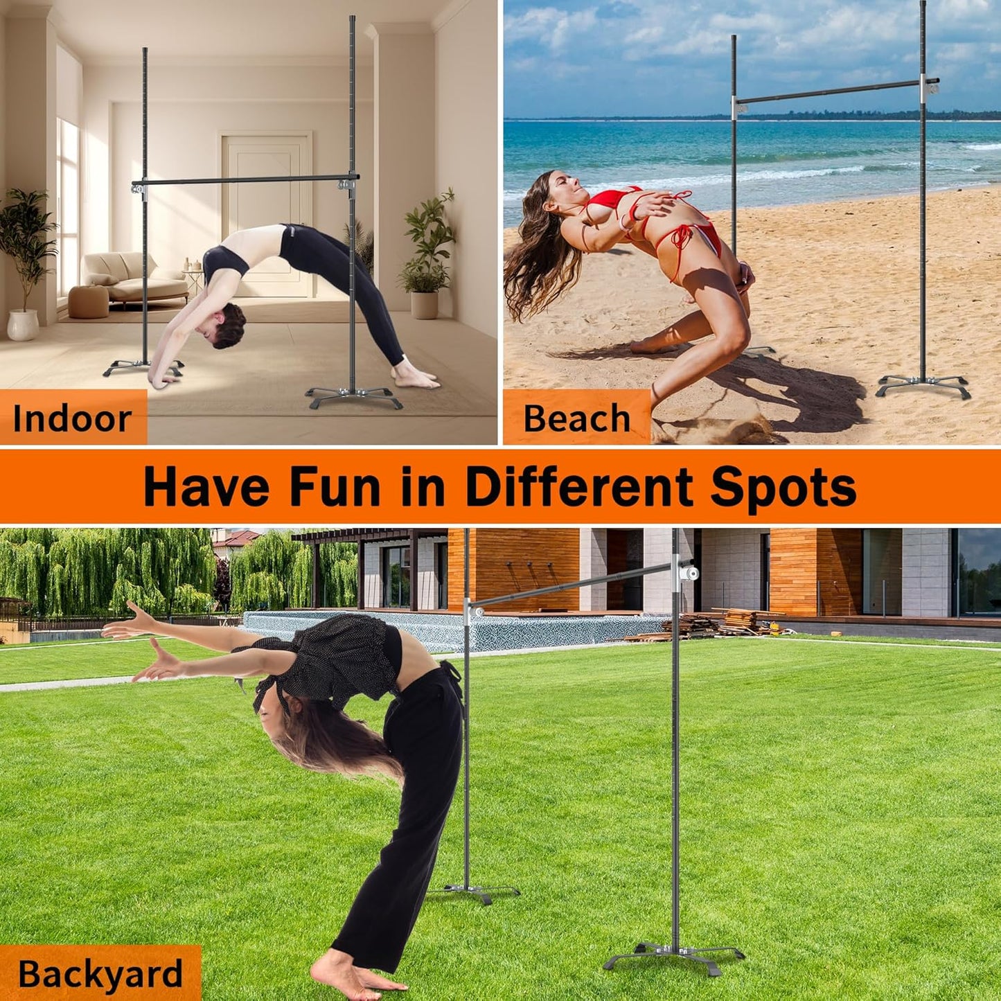 Limbo Game - Alloy Steel Heavy Duty Limbo Game - Easy to Install Limbo Stick - Adjustable Height Rustproof Limbo Game for Adults, Carnival, Lawn Party, Luau, Outdoor Yard, Backyard