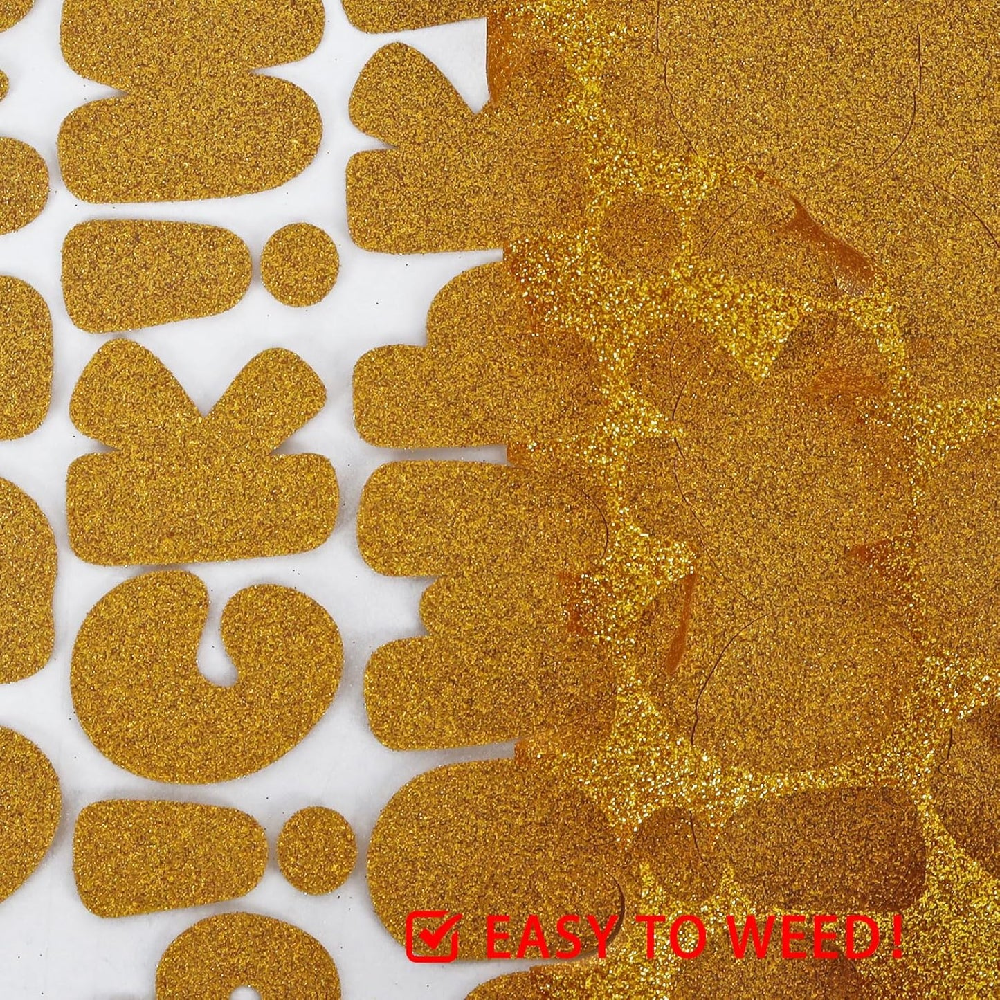 FUNKAKA Glitter Golden HTV Heat Transfer Vinyl Rolls, 12" x 8ft PU Iron on Vinyl for T-Shirt Golden Glitter HTV Vinyl for All Cutter Machines Easy to Cut & Weed for Heat Vinyl Design