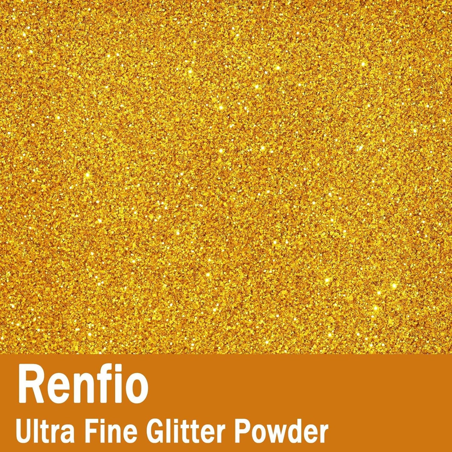 Renfio Ultra Fine Glitter Powder Metallic Resin Glitter 2.11 Oz (60g) PET Flakes Crafts Sequins 1/128" 0.008" 0.2mm Epoxy Chips Flakes for Tumblers Slime Decoration - Homebrush Gold