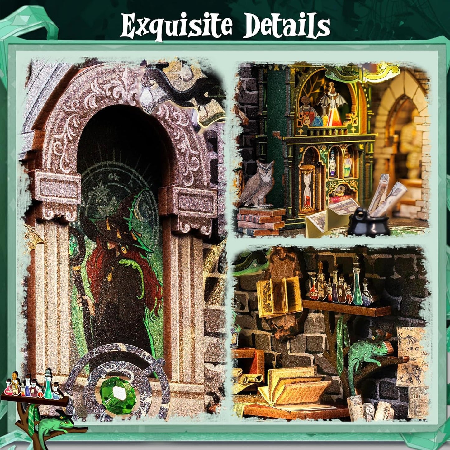 CUTEBEE Book Nook Kit, DIY Booknook Miniature House Tiny House 3D Wooden Puzzle Dollhouse Kit for Adults and Teens, Bookshelf Insert Decor, DIY Craft Gift Model Build