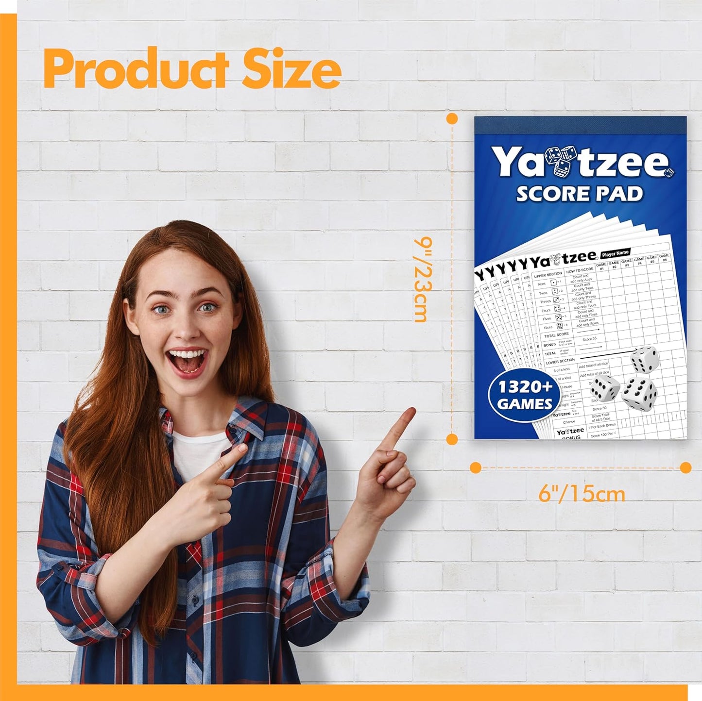 Gethelud 110 Sheets Score Pad for Yahtzee, 220 Tear-Off Pages Score Pad Large Print Score Keeper, Compatible for Yahtzee and Yardzee (6” x 9”)